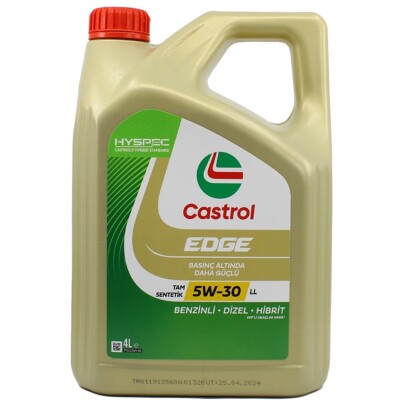 Castrol Edge 5W30 LL 5 Lt Tam Sentetik Partiküllü Motor Yağı