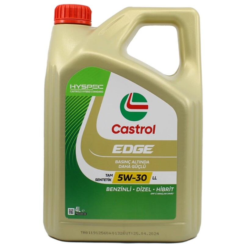 Castrol Edge 5W30 LL 5 Lt Tam Sentetik Partiküllü Motor Yağı